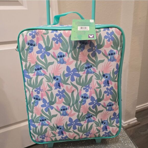 Bioworld Disney Stitch Floral Soft Side Luggage - Picture 4 of 9